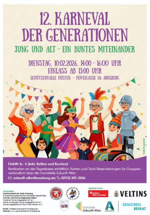 Plakat: Karneval der Generationen (Grafik: KI - generiert)